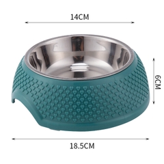 Bát inox đế tròn nhựa chấm trái tim cho chó mèo https://petshopvinh.vn/