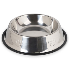 Bát thép không gỉ inox lót vòng cao su chống trượt cho chó mèo
