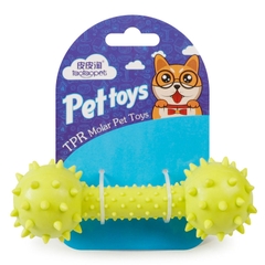 Đồ chơi cắn gặm cao su hình tạ gai có chuông cho chó