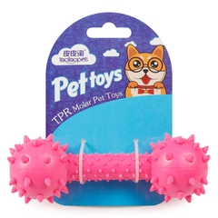 Đồ chơi cắn gặm cao su hình tạ gai có chuông cho chó