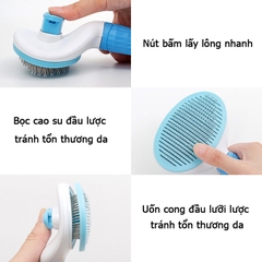 Lược chải lông chó mèo cao cấp có nút bấm lấy lông loại 1 https://petshopvinh.vn/