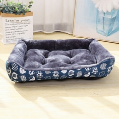 Ổ đệm cho chó mèo lót nhung in hình