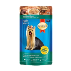 Pate gói cho chó trưởng thành SmartHeart Chicken & Liver Flavor In Jelly Adult 130g