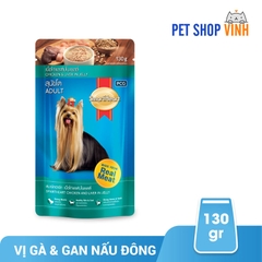 Pate gói cho chó trưởng thành SmartHeart Chicken & Liver Flavor In Jelly Adult 130g