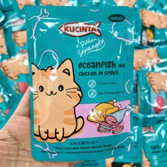 Thức ăn ướt pate Kucinta Oceanfish and Chicken in gravy cá biển và gà 80g https://petshopvinh.vn/;