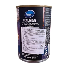 Pate lon 400g Snappy Tom Real Fish chicken with salmon in gravy gà và cá hồi trong sốt cho mèo https://petshopvinh.vn/