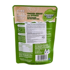 Pate Snappy Tom Gourmers gói 70g Chicken with Spinach vị gà và rau chân vịt cho mèo https://petshopvinh.vn/