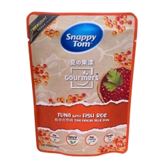 Pate Snappy Tom Gourmers gói 70g Tuna with Fish Roe vị cá ngừ và trứng cá cho mèo