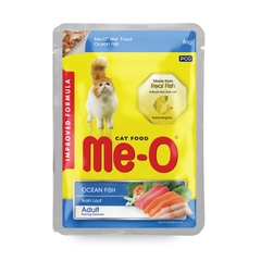 Thức ăn ướt Me-O vị cá biển nấu đông dành cho mèo trưởng thành, Me-O Wet Food Ocean Fish In Jelly Adult 80g