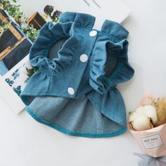 Váy bò thêu hoa cho chó mèo