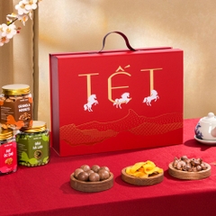 Xuân Mã Đáo 02 - Hộp quà Tết hạt dinh dưỡng NutsGift 6 Hạt và Trái Cây