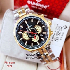 Đồng Hồ Nam Sunrise 1319SA Chronograph 6 Kim Kính Sapphire Authentic 43mm