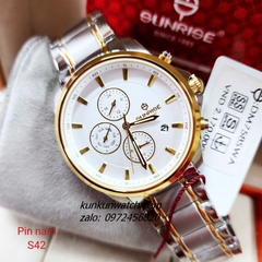 Đồng Hồ Nam Sunrise DM758SWA 6 Kim Kính Sapphire Authentic 42mm