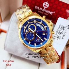 Đồng Hồ Nam Sunrise 1146SA 6 Kim  Kính Sapphire Authentic 43mm