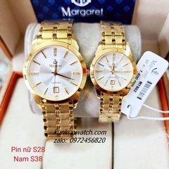 Đồng Hồ Cặp Đôi Nam Nữ Margaret MT802 Kính Sapphire Authentic 28mm - 38mm