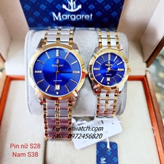 Đồng Hồ Cặp Đôi Nam Nữ Margaret MT802 Kính Sapphire Authentic 28mm - 38mm