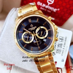 Đồng Hồ Nam Sunrise DM757SWA 6 Kim Kính Sapphire Authentic 42mm