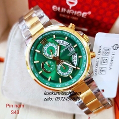 Đồng Hồ Nam Sunrise 1340SA Chronograph 6 Kim Kính Sapphire Authentic 43mm