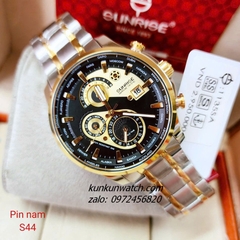 Đồng Hồ Nam Sunrise 1135SA 6 Kim  Kính Sapphire Authentic 44mm
