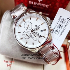 Đồng Hồ Nam Sunrise DM758SWA 6 Kim Kính Sapphire Authentic 42mm