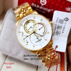 Đồng Hồ Nam Sunrise 1146SA 6 Kim  Kính Sapphire Authentic 42mm
