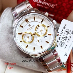 Đồng Hồ Nam Sunrise DM757SWA 6 Kim Kính Sapphire Authentic 42mm
