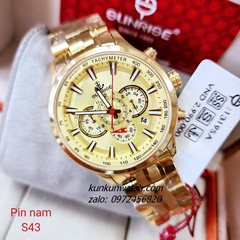 Đồng Hồ Nam Sunrise 1319SA Chronograph 6 Kim Kính Sapphire Authentic 43mm
