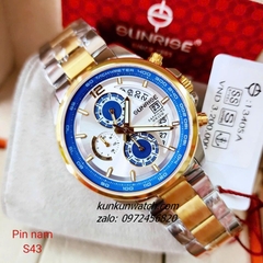 Đồng Hồ Nam Sunrise 1340SA Chronograph 6 Kim Kính Sapphire Authentic 43mm