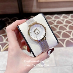 Đồng Hồ Nữ Salvatore Ferragamo Minuetto Dây Mesh Demi Mặt Trắng 35mm