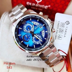 Đồng Hồ Nam Sunrise 1340SA Chronograph 6 Kim Kính Sapphire Authentic 43mm