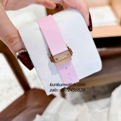 Đồng Hồ Nữ Hublot Đính Đá, Khảm Trai, Lịch Ngày Dây Silicone Hồng Rose Gold 30mm