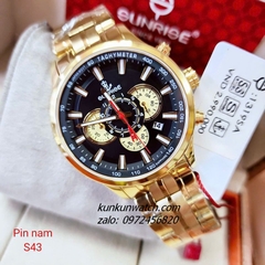 Đồng Hồ Nam Sunrise 1319SA Chronograph 6 Kim Kính Sapphire Authentic 43mm