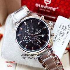 Đồng Hồ Nam Sunrise DM758SWA 6 Kim Kính Sapphire Authentic 42mm