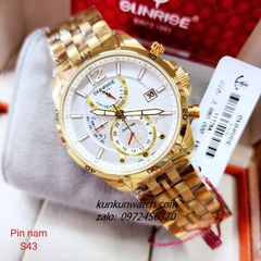 Đồng Hồ Nam Sunrise 1172SA 6 Kim  Kính Sapphire Authentic 43mm