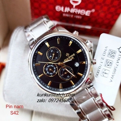 Đồng Hồ Nam Sunrise DM758SWA 6 Kim Kính Sapphire Authentic 42mm