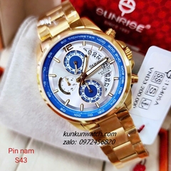 Đồng Hồ Nam Sunrise 1340SA Chronograph 6 Kim Kính Sapphire Authentic 43mm