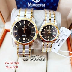 Đồng Hồ Cặp Đôi Nam Nữ Margaret MT802 Kính Sapphire Authentic 28mm - 38mm
