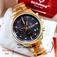 Đồng Hồ Nam Sunrise DM756SWA 6 Kim Kính Sapphire Authentic 42mm