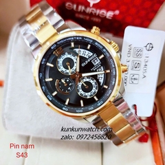 Đồng Hồ Nam Sunrise 1340SA Chronograph 6 Kim Kính Sapphire Authentic 43mm