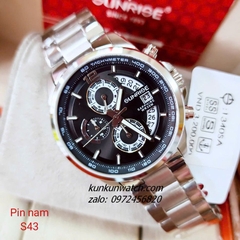 Đồng Hồ Nam Sunrise 1340SA Chronograph 6 Kim Kính Sapphire Authentic 43mm
