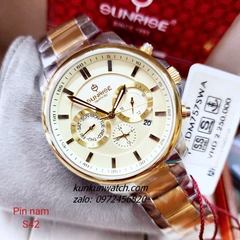 Đồng Hồ Nam Sunrise DM757SWA 6 Kim Kính Sapphire Authentic 42mm