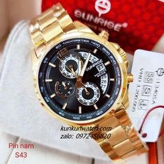 Đồng Hồ Nam Sunrise 1340SA Chronograph 6 Kim Kính Sapphire Authentic 43mm