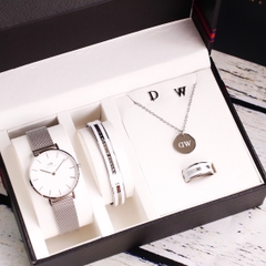 Set Đồng Hồ Nữ DW Daniel Wellington Classic Petite Stering White