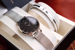 Set Đồng Hồ Nữ DW Daniel Wellington Classic Petite Black