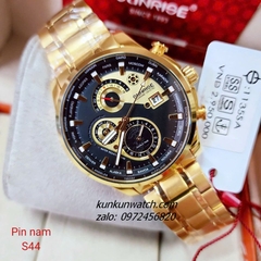 Đồng Hồ Nam Sunrise 1135SA 6 Kim  Kính Sapphire Authentic 44mm