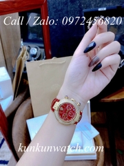 Đồng Hồ Nữ Versace Reve Chrono Mother Chế Độ Chronograph - Dây Da Đỏ - 38mm