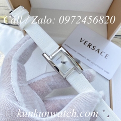 Đồng Hồ Nữ Versace Greca Icon - Dây Da Trắng Vỏ Bạc - 39 x 21mm