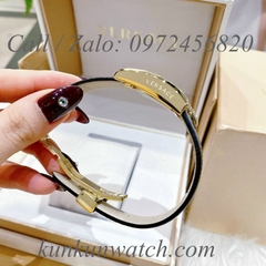 Đồng Hồ Nữ Versace Greca Icon - Dây Da Đen Vỏ Vàng - 39 x 21mm