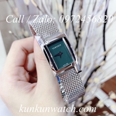 Đồng Hồ Nữ Versace Greca Icon Bạc Mặt Xanh Rêu - 39 x 21mm