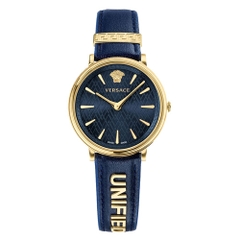 Đồng Hồ Nữ Versace V-Circle Manifesto Unified - Dây Da Xanh - 38mm